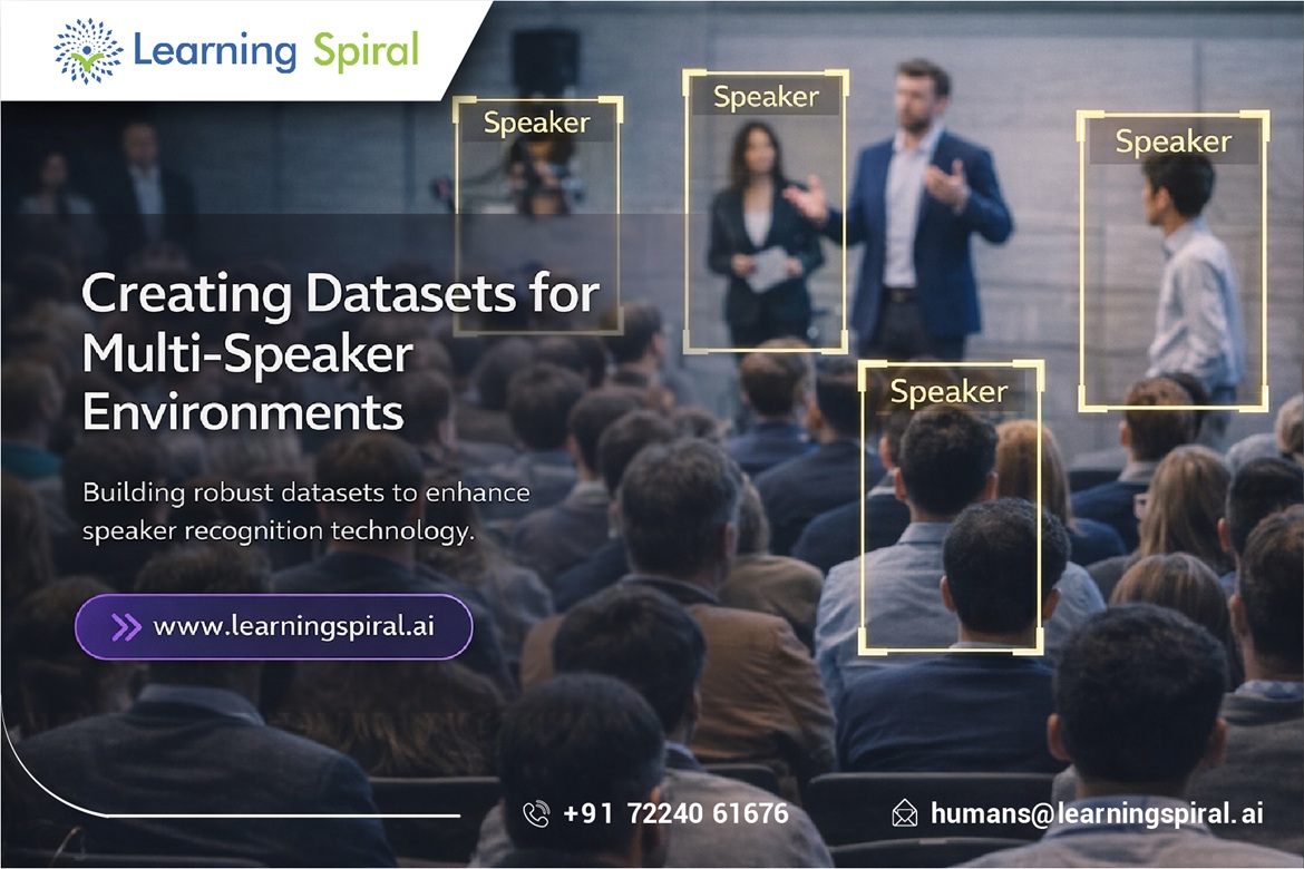 Multi-speaker datasets for audio annotation and AI data labeling by Learning Spiral AI for accurate speech models