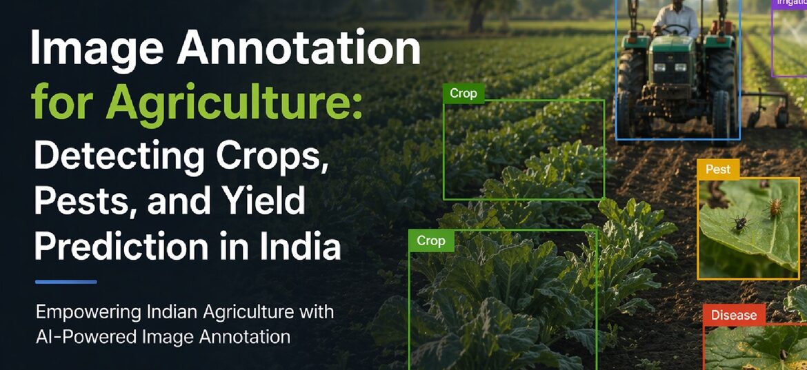 Agricultural image annotation for crop and pest detection using computer vision datasets developed by Learning Spiral AI in India.